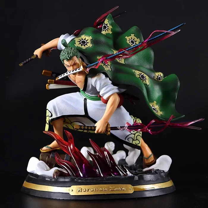 تمثال Roronoa Zoro Action – 31cm | قطعة واحدة من PVC قابلة للتحصيل بالسيف والعباءة