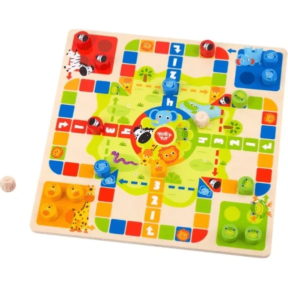 Tooky Toy’s Wooden 2-in-1 Ludo And Snakes And Ladders