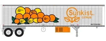 Trainworx 80255-03 HO Scale 40′ Corrugated Reefer Trailer Sunkist #3