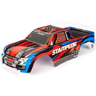 Traxxas 6729R Painted Red Body w/ Decals Applied for Stampede 4×4