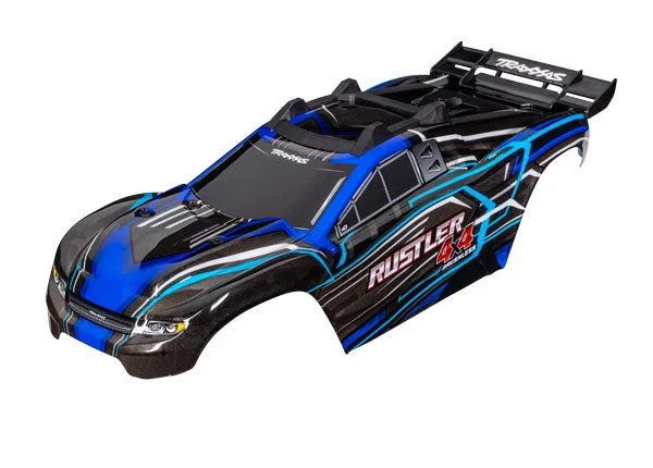 Traxxas 6740 Blue Rustler 4×4 Body with Mounts and Support