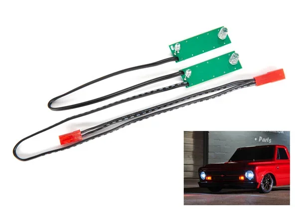 Traxxas 9496 Front White LED Light Set with Power Harness for Drag Slash