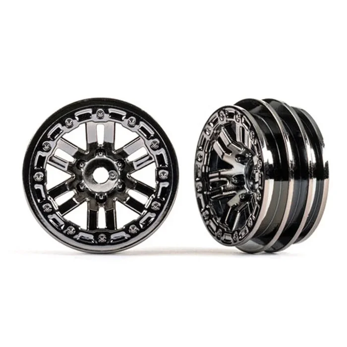 Traxxas 9768-BLKCR TRX-4M Multi-Spoke Wheels 1.0″ Black / Chrome (2)
