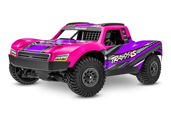 Traxxas TRA108164-1-PINK Mini Slash 4×4 BL-2s 30+ MPH RTR Short Course Truck PINK Battery and Charger included