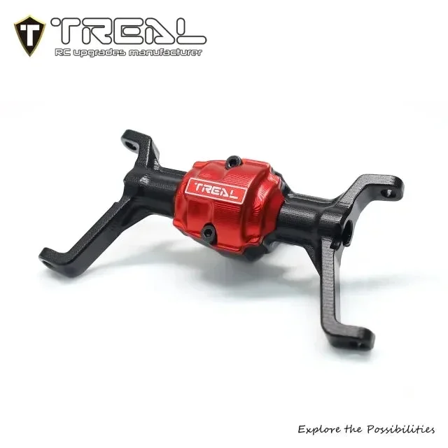 TREAL Aluminum 7075 Front Axle Housing w C Hubs One Piece CNC Machined Upgrades for 1/18 Redcat Ascent 18 – BLACK