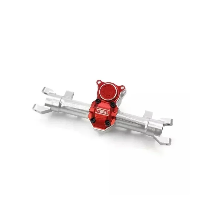 Treal Front Axle Housing Alu 7075 Diff Housing For Axial SCX24 Deadbolt C10 Jeep Betty Gladiator (Silver-Red)