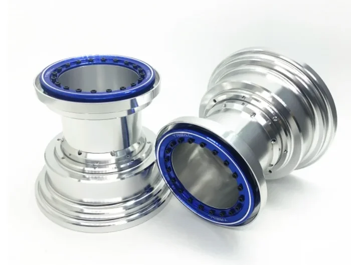 Treal Hobby B07KST12P3 Silverand Blue Aluminum Beadlock Wheels for LMT 1 Pair