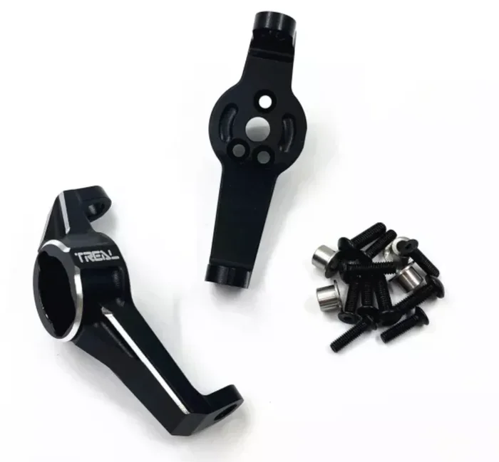 Treal Hobby (X0023F5ABF) Black Aluminum Caster Blocks and Portak Kingpin Bushings for TRX-4