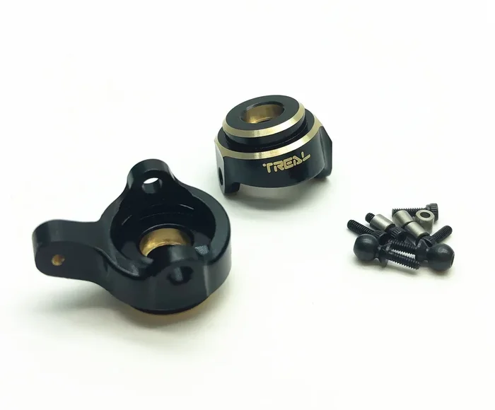 Treal Hobby (X002MHU5DR) Black Brass Front Steering Knuckles for SCX24