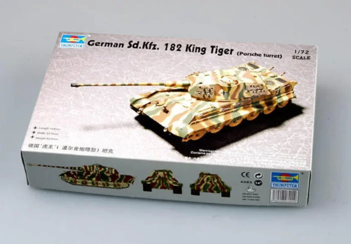 Trumpeter Scale Models 7202 1/72 King Tiger Porsche Turret Model Tank Kit