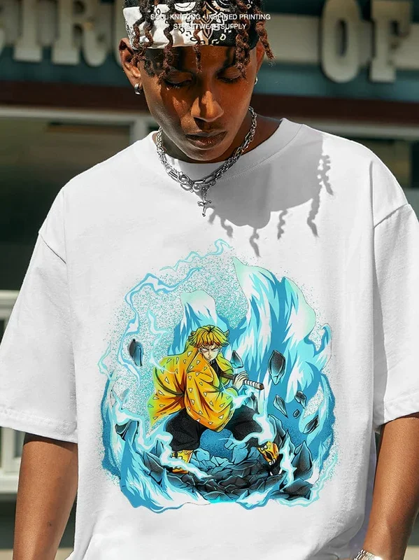 تي شيرت Zenitsu Agatsuma Thunder Thunthing – مستوحى من شيطان Slayer