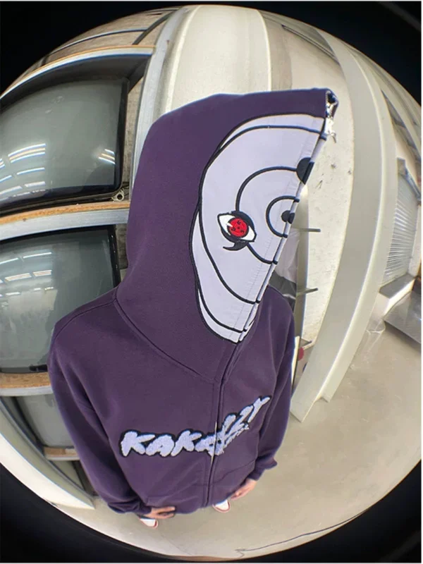 Uchiha obito sudadera con capucha de zip