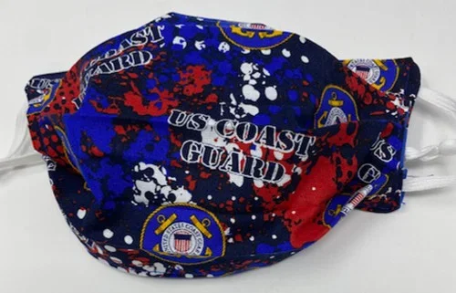 USA Coast Guard Print Adult Adjustable Washable Reusable Double Cotton Face Mask