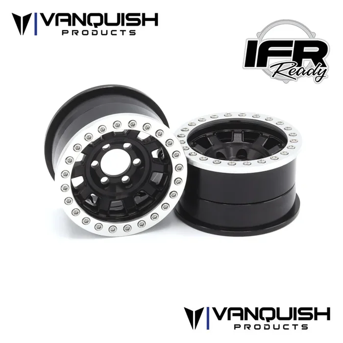 Vanquish Products VPS07780 Black Anodized KMC KM236 Tank 1.9″ Beadlock Crawler Wheels (1 Pair)