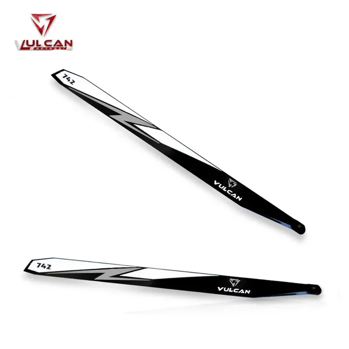 VULCAN ROTORS Precision Main Rotor Blades 742mm (SILVER)