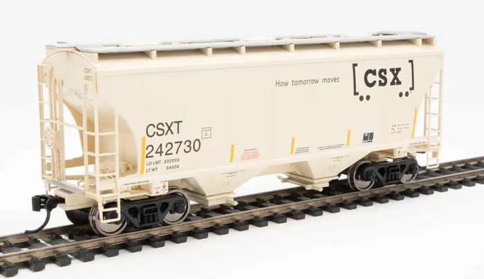 Walthers 910-7579 HO 39′ Trinity 3281 2 Bay Covered Hopper Boxcar Logo CSXT 242730