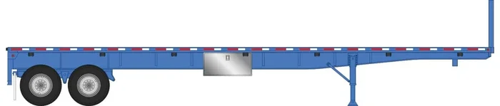 Walthers 949-2701 HO Scale Blue Flatbed Trailer 2-Pack