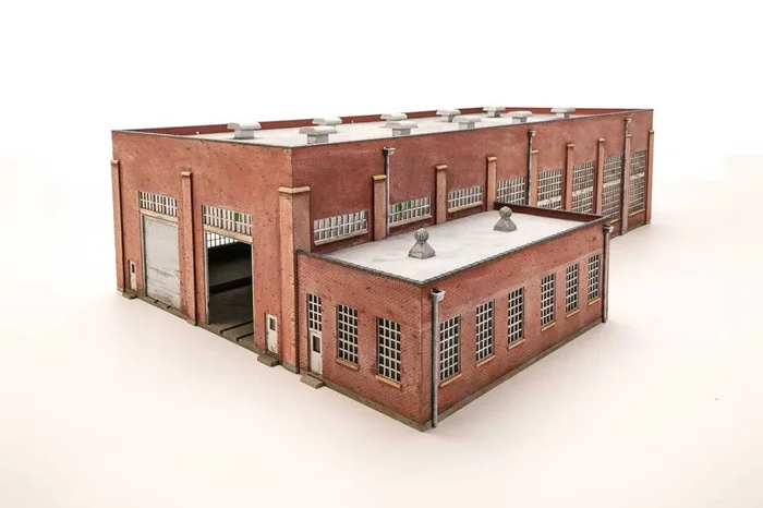 Walthers Cornerstone 933-2923 HO Scale 130′ 2 Stall Diesel Engine House Kit
