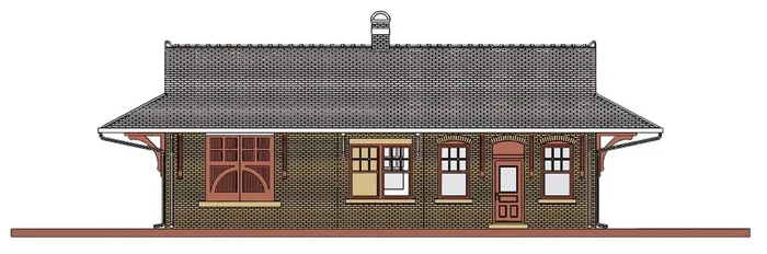 Walthers Cornerstone 933-3553 HO Scale Pennsylvania PRR Brick Combintation Station Kit