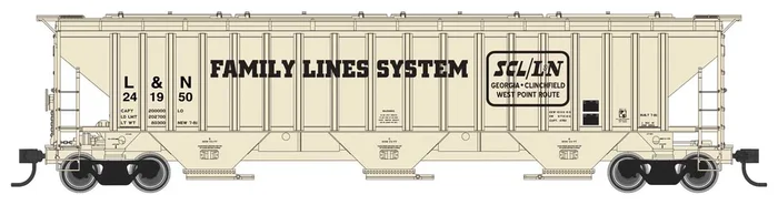Walthers Mainline 910-49024 HO Scale 57′ Trinity 4750 3-Bay Covered Hopper L&N 242176
