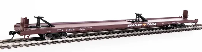 Walthers Mainline 910-5711 HO Scale 89′ Channel Side Flatcar Trailer Train “Brown” TTX 150021