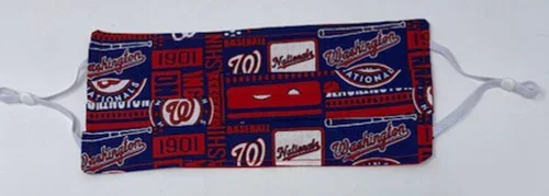 Washington Nationals Print Baseball Adult Face Mask Adjustable Washable Reusable Face Covering Double Cotton Face Shield