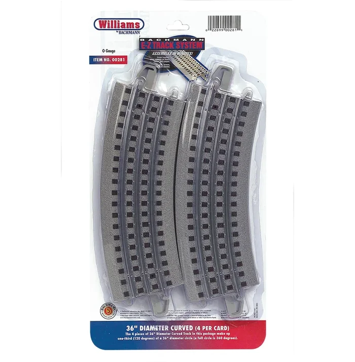 Williams by Bachmann 00281 O Gauge E-Z Track 36″ Curve (4 Pack)