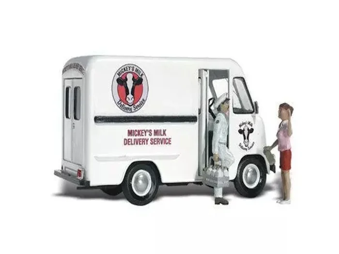 Woodland Scenics AS5329 N Mickey’s Milk Deliver Trailer Train Figure / Vehicle AutoScenes