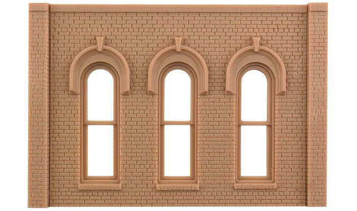 Woodland Scenics DPM 90102 O Scale Wall Sections – Arched Window Wall 2-Pack