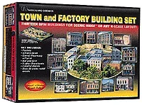 Woodland Scenics S1485 N Scale Town and Factory Building Set – Structure Kits