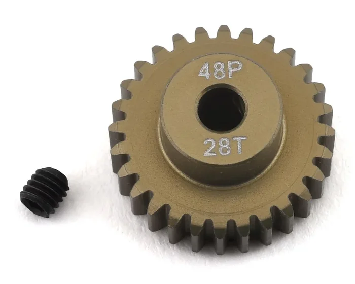WORC 48P Lightweight Hard Anodized Aluminum Pinion Gear (3.17mm Bore) 28T