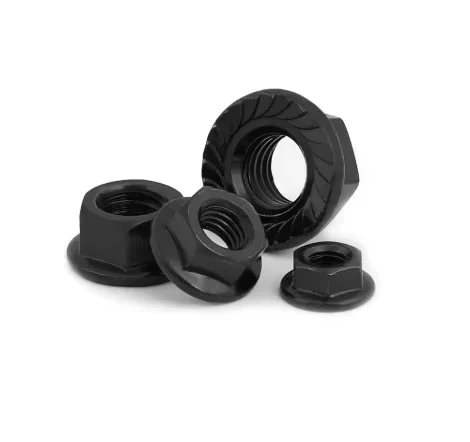 WORC WRC-LPN-B-S-4MM BLACK 4mm Low Profile Flanged Serrated Wheel Lock Nut (4) Steel