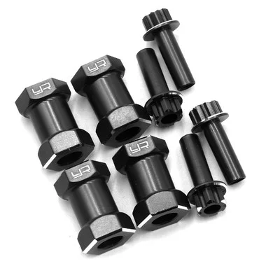 Yeah Racing WA-024BK Aluminum Hex Adaptor 20mm Offset : 12mm Hex Wheels Black (4)