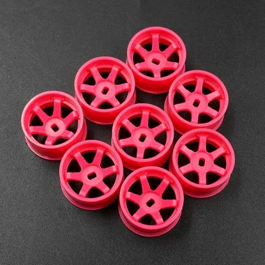 Yeah Racing WL-0146FPK Plastic Wide Rim Set 11mm (Offset 0 +1 +2 +3) Florescent Pink : Mini-Z