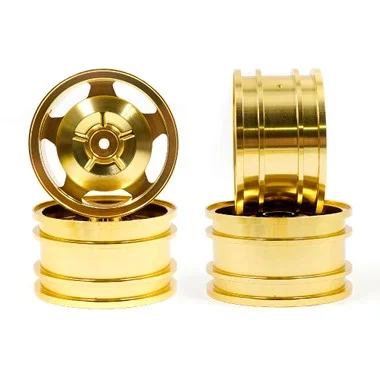 Yeah Racing WL-0183GD Aluminum CNC Rim Set (4WD) for Tamiya TT-02B Top Force Super Avante (TD4)