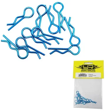 Yeah Racing YA-0594LB RC Body Clip For 1/8 1/10 1/12 10pcs Laser Blue
