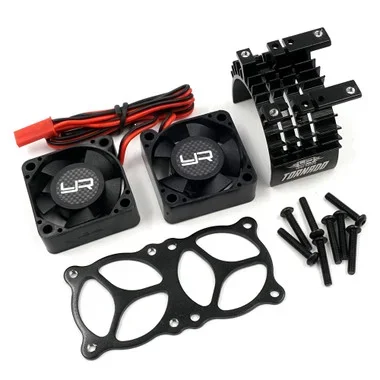 Yeah Racing YA-0643BK Alum 540/550 Motor Heat Sink w/ Twin Tornado High Speed Fan Black